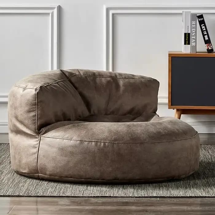 OTAUTAU housse de canapé simple Faux daim cuir paresseux Sac de haricots Sac Pouf chaise sans remplissage
