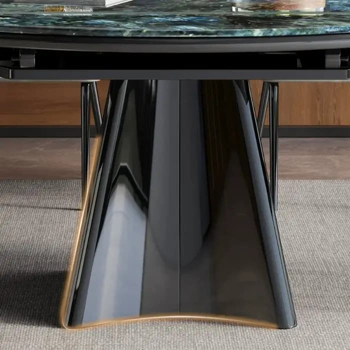 Table à manger ronde multifonctionnelle de luxe italienne extensible avec organisateur