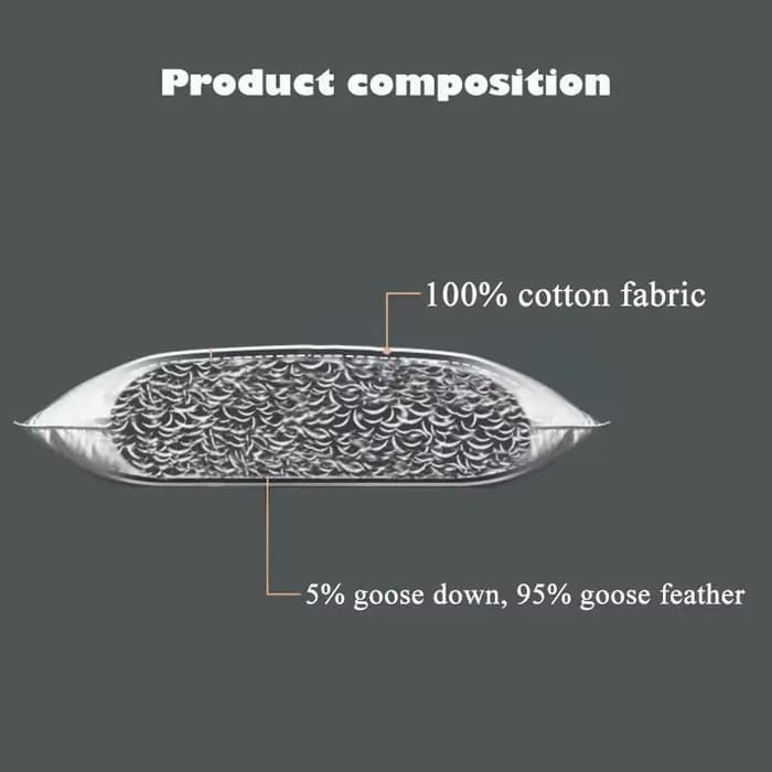 Coussin carré en plumes d'oie 100% coton