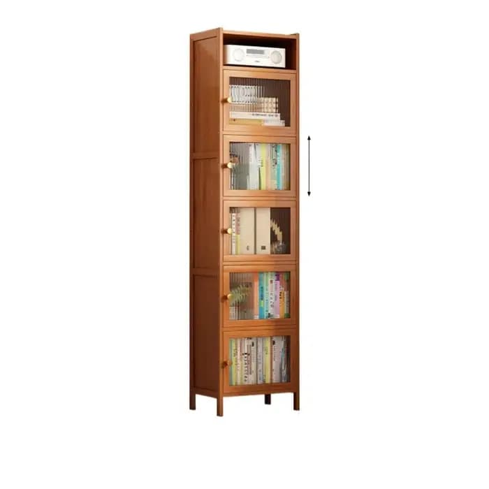 Bibliothèque étroite en bois massif