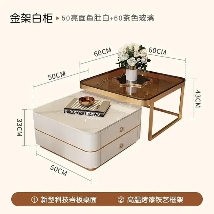 Plateau de Table Basse de rangement tendance, décorations Design Table Basse de luxe nordique modern