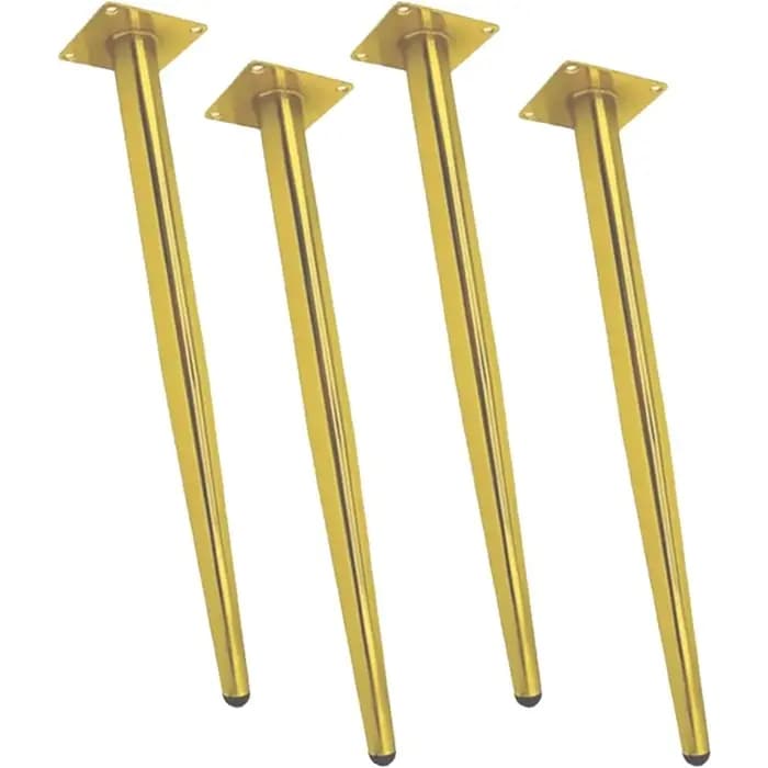 Pieds de table en métal coniques robustes – Ensemble de 28 pouces en fer noir mat pour table à mange