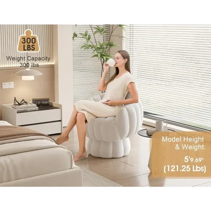 Ensemble de 2 chaises de canapé d'appoint pivotantes modernes à 360 degrés du milieu du siècle, chai