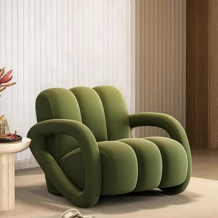 Velur vert chaise balcon tissu Support sectionnel