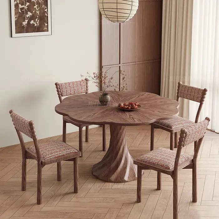 Table de salle à manger ronde en bois