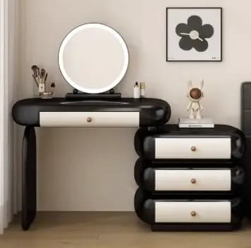 Coiffeuse de maquillage industrielle miroir dames chaises de salon modernes