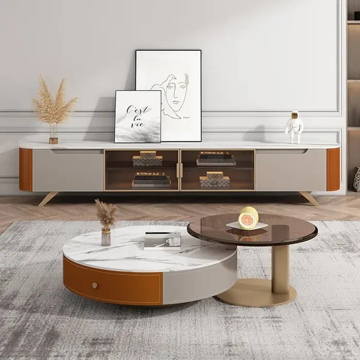 Meuble TV de luxe léger et verre