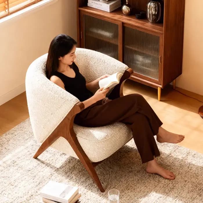 Fauteuil lounge rétro américain Wabi Sabi