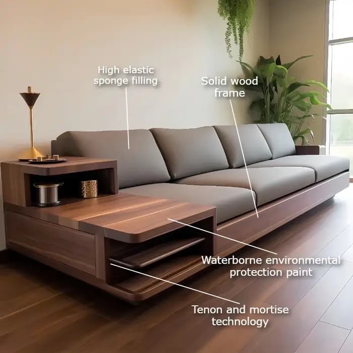 Canapé droit de luxe moderne pour la décoration de la maison