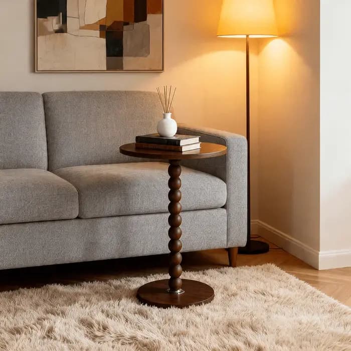Table d'appoint ronde, petite table à boissons pour petits espaces