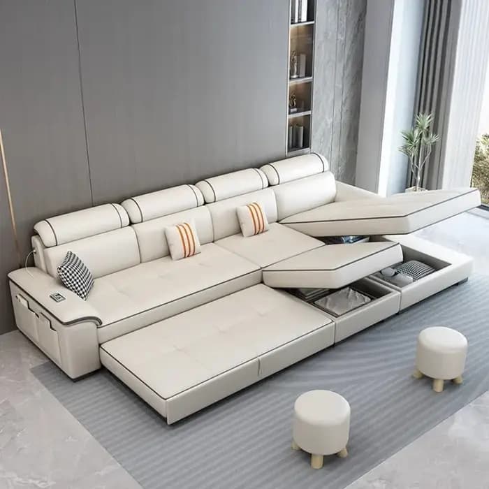 Canapé Double Design en cuir véritable