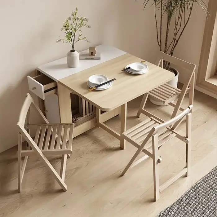 Table à manger carrée vintage de luxe