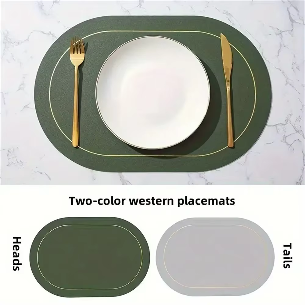 Sets de table ovales résistants à la chaleur, design double face pour tous les besoins de repas. Nap