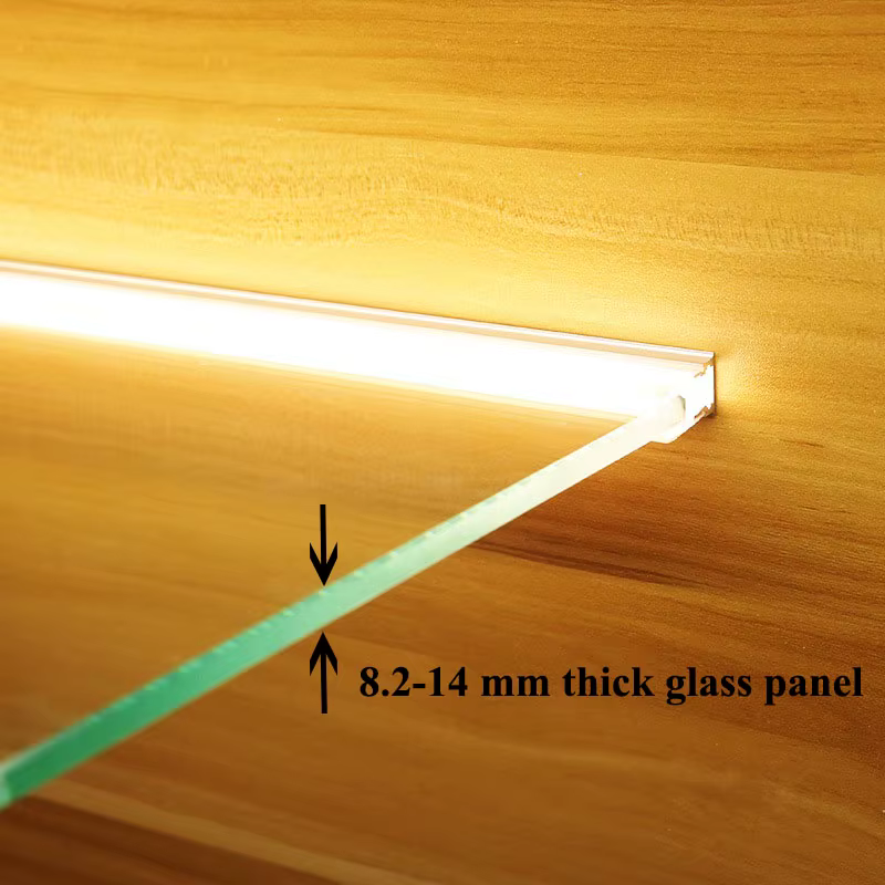 Réinitialisation lumineux pour étagère d'armoire, panneau de verre optique, rétroéclairage de bord, 