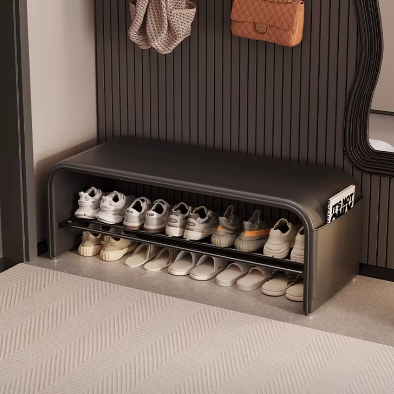 ‌ Banc d'entrée moderne avec rangement pour chaussures, siège de couloir rembourré, pouf de chambre 
