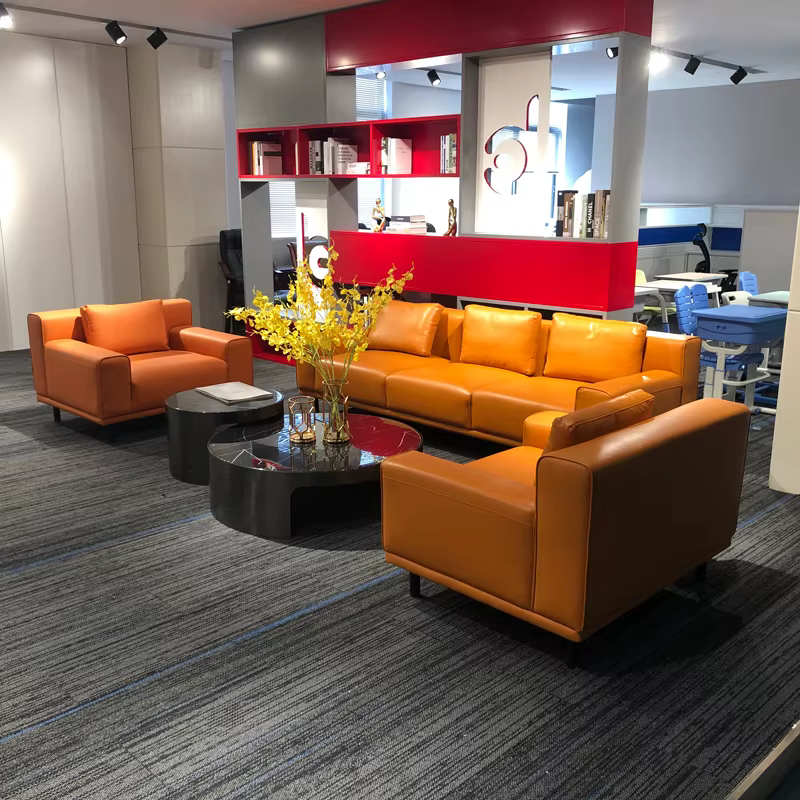 Vente en gros léger luxe moderne canapé en cuir salon bureau canapé italien européen créatif coin ca