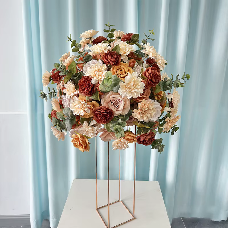 Arrangement floral d'automne, Bouquet de fleurs artificielles en cascade, Composition florale de mar