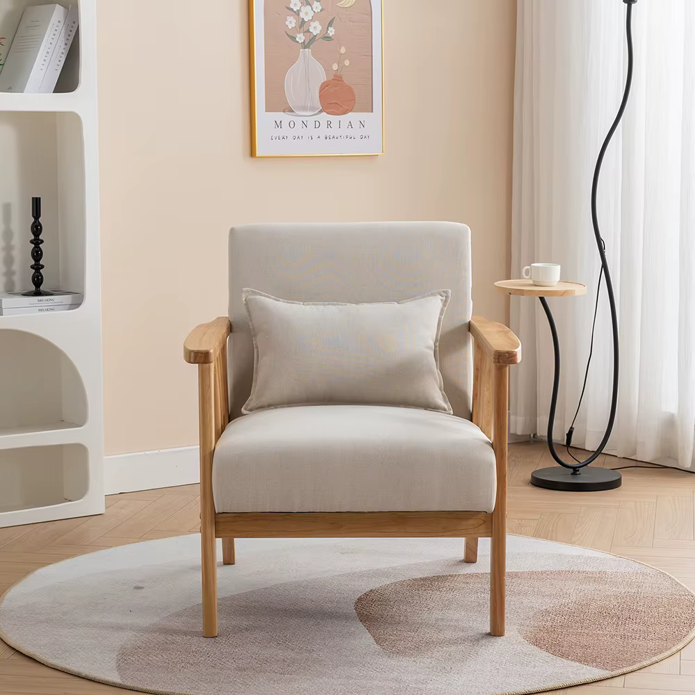 SEYNAR-Chaise d'Accent Moderne du Milieu du Siècle, Fauteuil à Cadre en Bois Solide Téléchargé Boumu