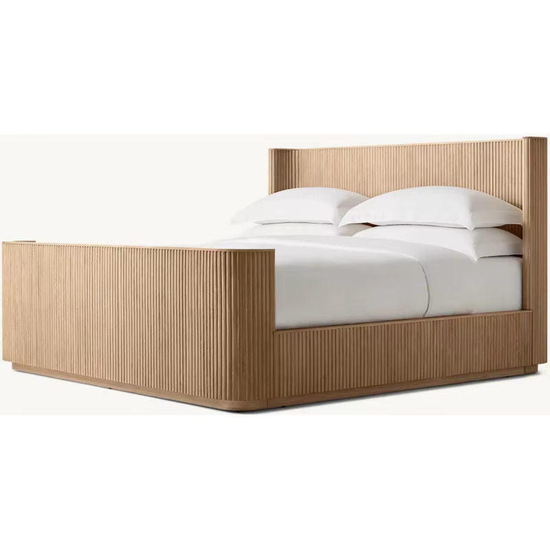 Meubles d'intérieur modernes en chêne blanc, pour salon, chambre à coucher haut de gamme, lit d'abri