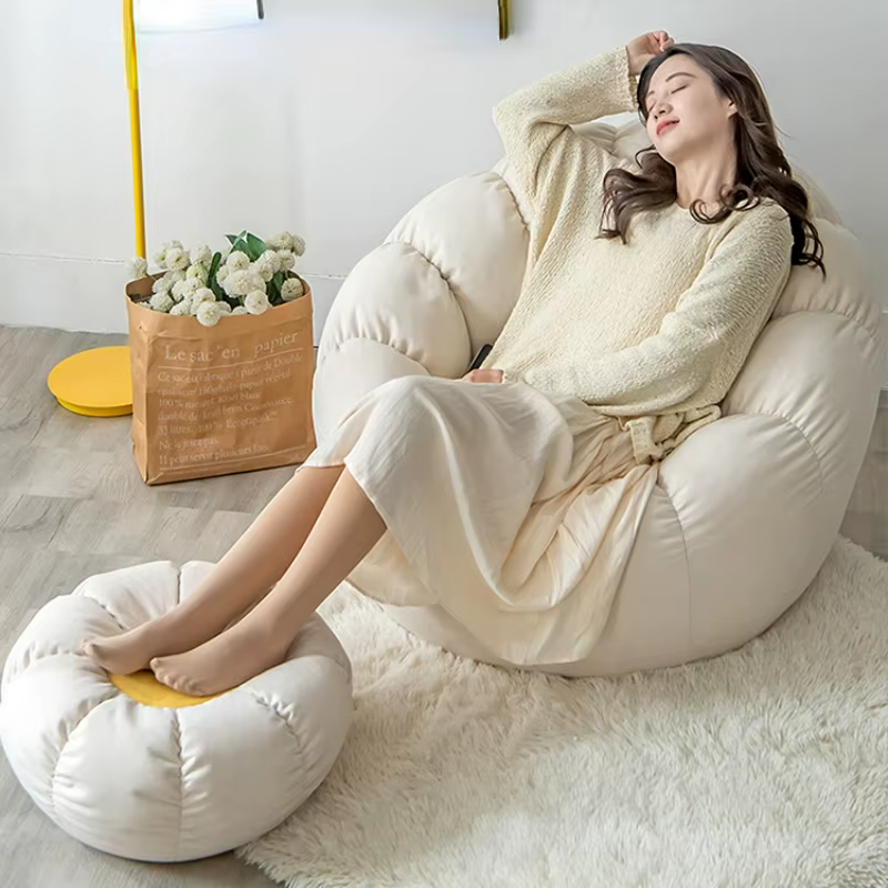 Canapé paresseux avec tabouret, siège unique, canapé de repos, meubles tatami, confortable, salon, p
