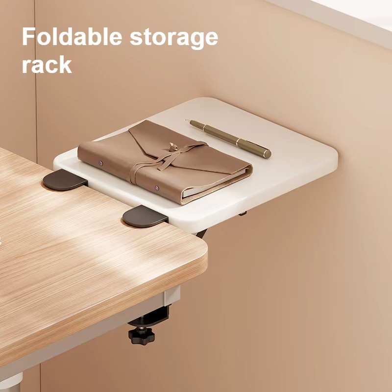 Table d'appoint d'extension de bureau pliable, bureau d'ordinateur en acier et bois, Table d'appoint