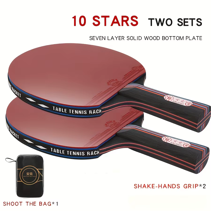 Un ensemble de raquettes de tennis de table professionnelles en fibre de carbone, adapté aux compéti