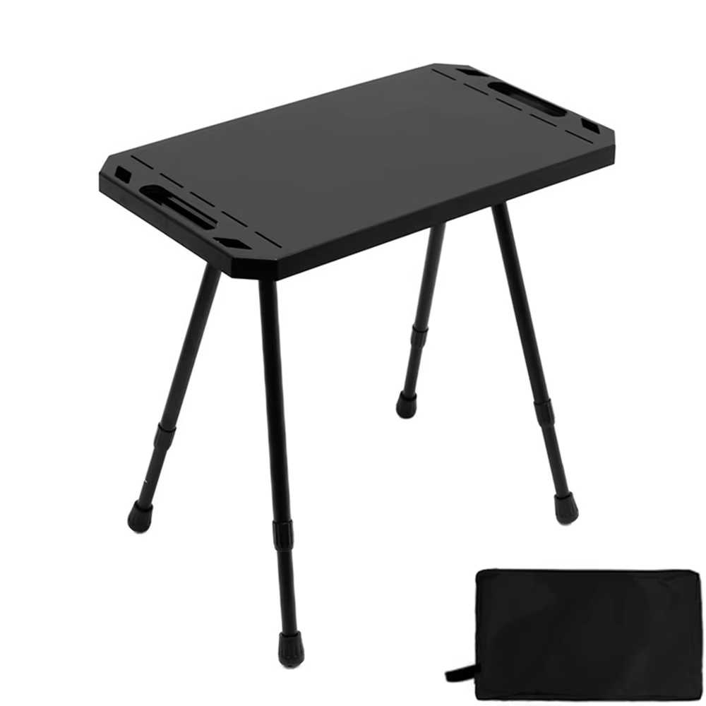 Table de camping pliante avec sac de transport, bureau léger réglable en hauteur, table d'ustensiles