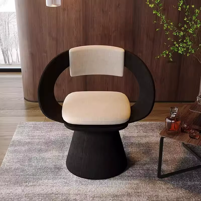 Fauteuil lounge de style italien, forme unique, minimaliste, pivotant, rond, pour salon, chaise de s