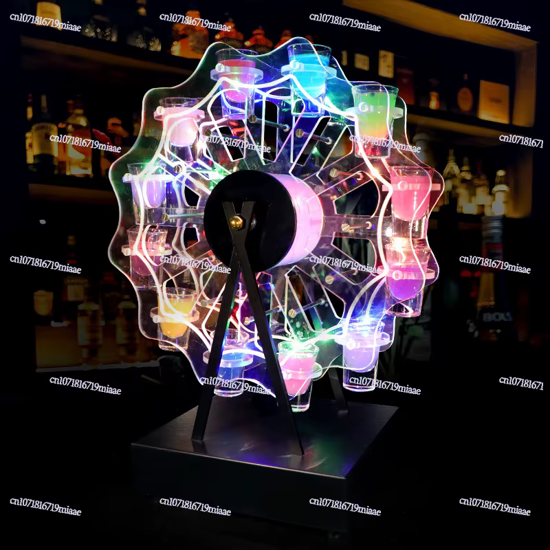 Bar Cocktail étagère grande roue lumineuse un porte-gobelet KTV Champagne vin étranger Internet célé