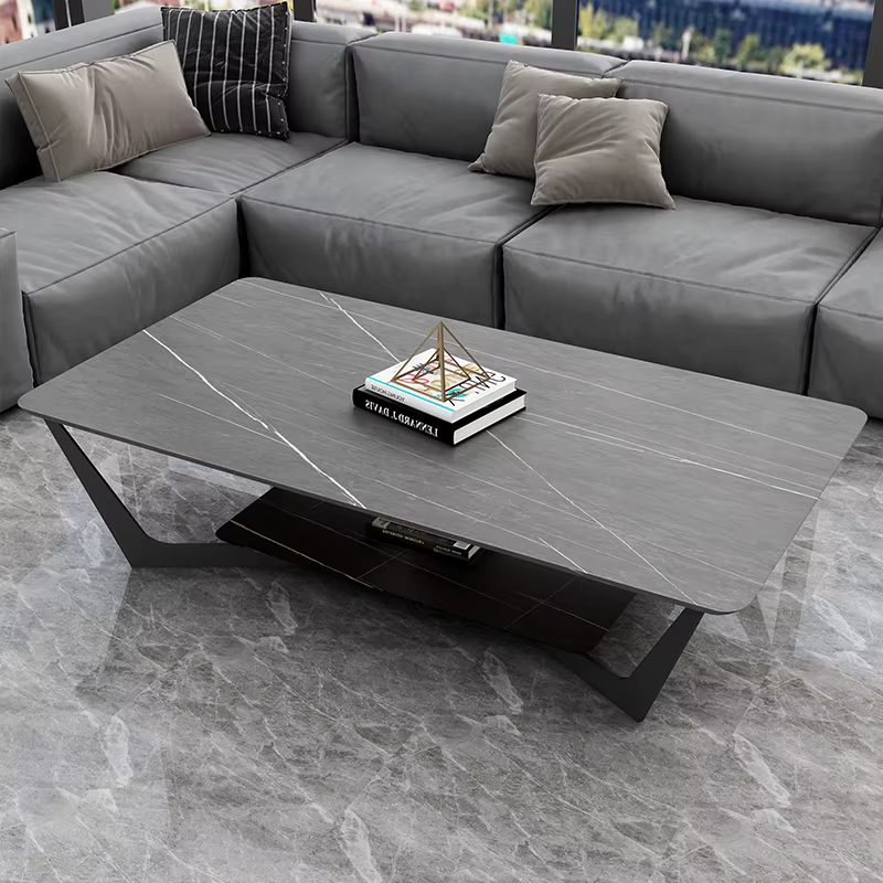 Table basse rectangulaire Cool avec rangement Glam Table basse minimaliste Unique Table neutre moder