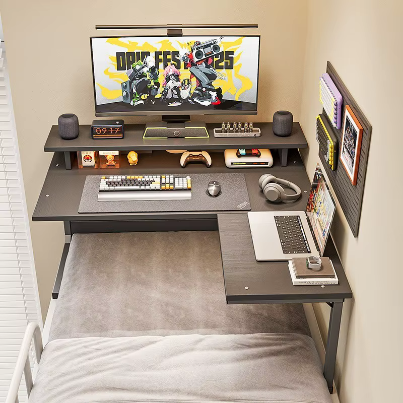 Lit de dortoir, bureau d'ordinateur, bureau de travail, lit superposé supérieur, lit superposé infér