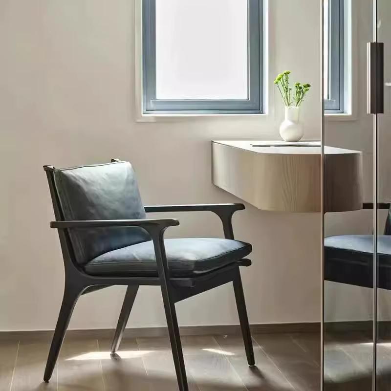 Chaise de salle à manger minimaliste italienne avec accoudoirs, pour la maison, le salon, la table à
