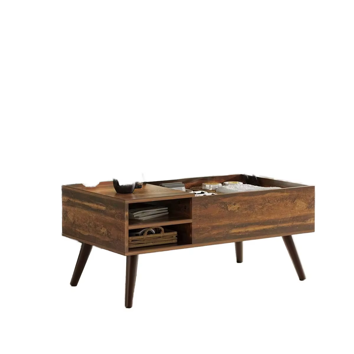 Table basse élévatrice en bois, produits de vente chauds, Table basse multifonctionnelle moderne pou