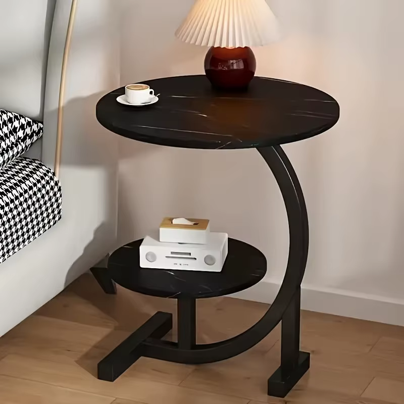 Table basse moderne extensible à double niveau - Plateau en bois, durable, portable, multifonctionne