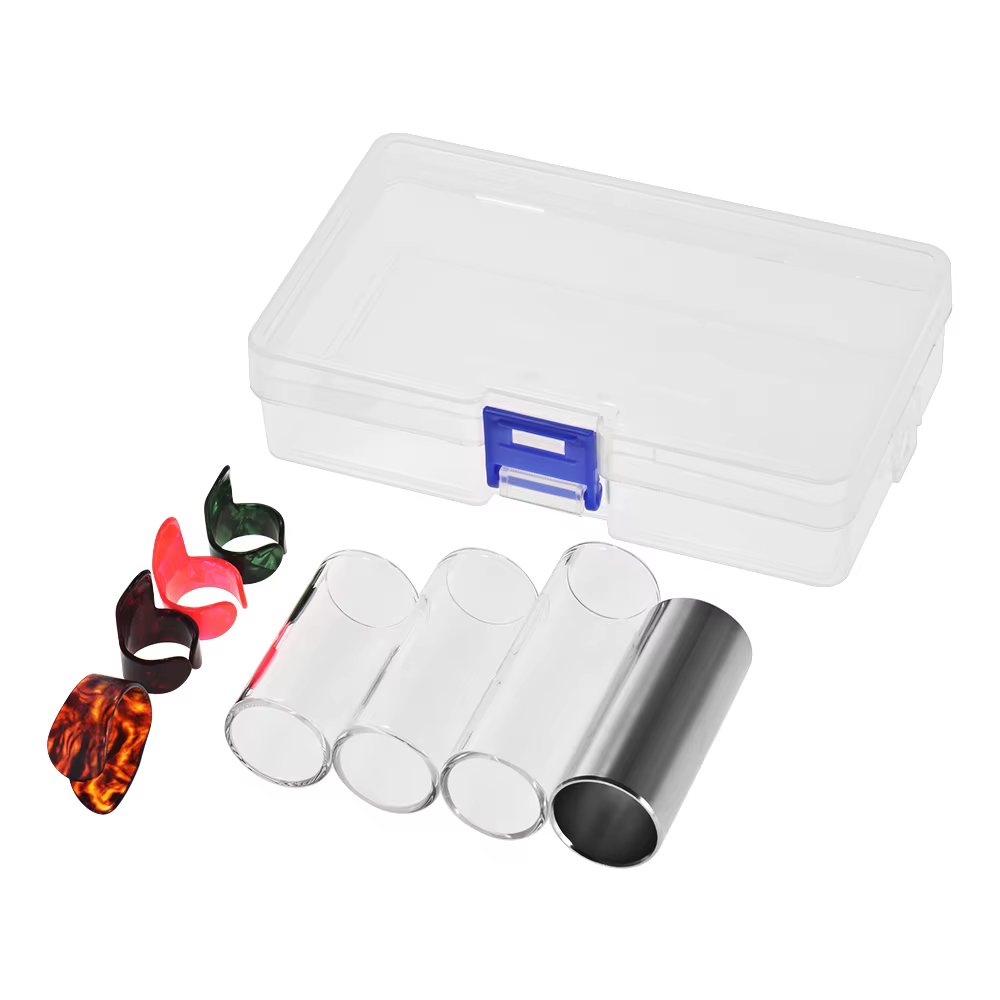 Le jeu de diapositives pour guitare comprend 3 diapositives en verre (5,1 cm/ 6 cm/ 7 cm) + 1 glissi
