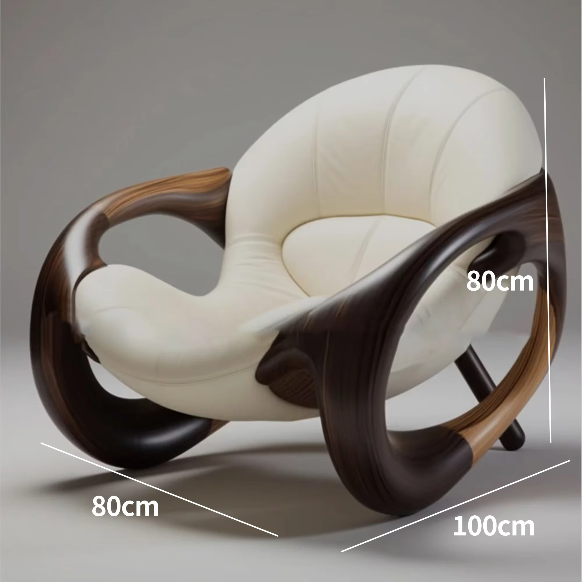 Fauteuil en bois massif Z pour salon, balcon, noyer noir, fauteuil inclinable, mobilier créatif