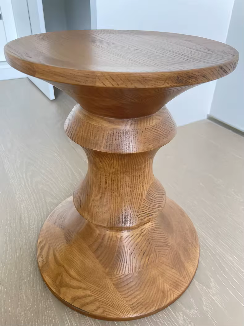 Repose-pieds rond en bois de frêne, tabouret bas, banc à chaussures, petit tabouret de salon