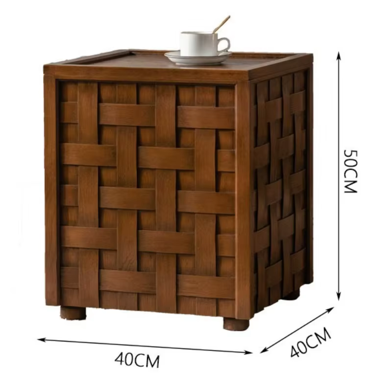 Table basse en bois, décoration en bois, Tables d'appoint, Table de rangement moderne, Tables carrée