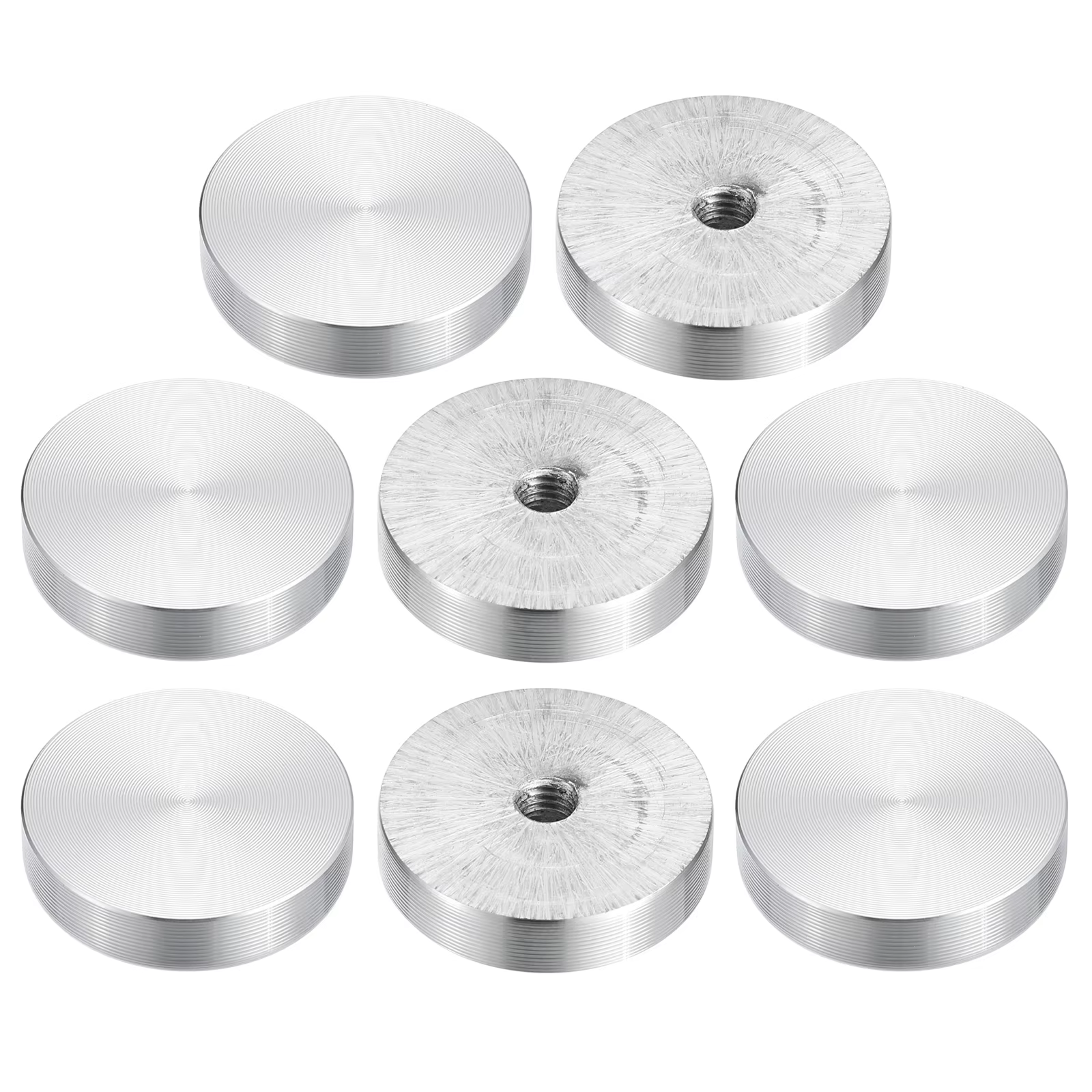 Disque en aluminium de 30/40/50/60mm de diamètre, filetage M6 M8 M10, forme ronde, Table en verre, d
