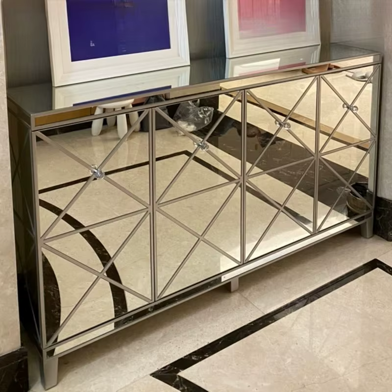 Armoire à chaussures d'entrée légère, casier à miroir de luxe, cloison de salon, armoire latérale mu
