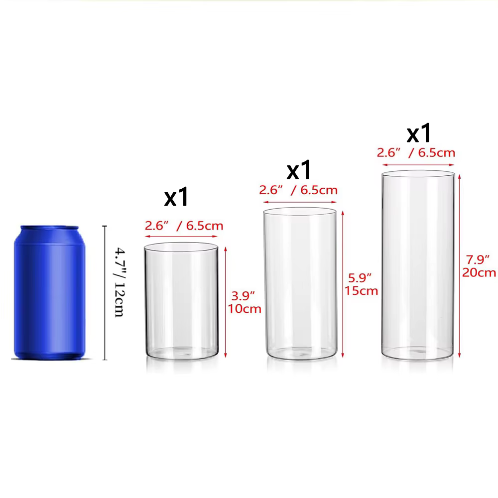 Grand vase transparent pour centres de table, bougeoirs en verre pour bougies piliers ou flottantes,