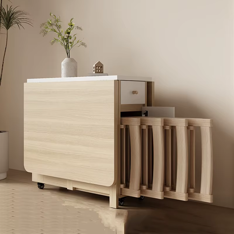 Table à manger pliante ensemble 6 chaises luxe Vintage Table à manger carrée Extensio nordique Mesas