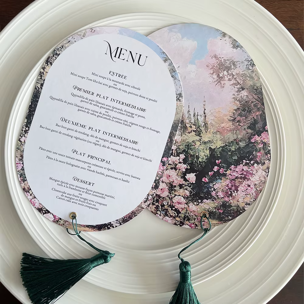 Menu de mariage personnalisé, menu de mariage sur mesure, personnalisation de carte de menu de maria