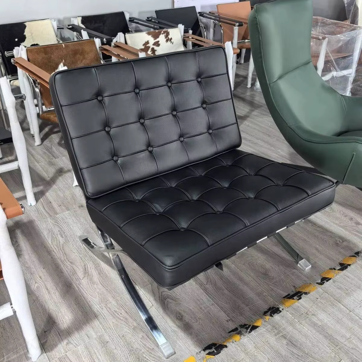 Fauteuil simple moderne et élégant de style Barcelone pour la décoration de salon de luxe, fauteuil