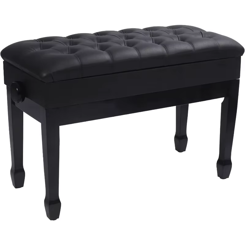 Home.Duet Banc de piano avec rangement, siège de banquette de piano à double clavier en bois robuste