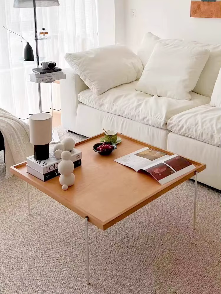 Table d'appoint en bois massif pour invités, Table à thé nordique moderne, simplicité légère, Design