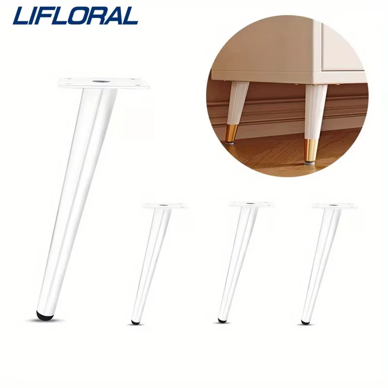 4 pièces pieds de meuble TV en métal pieds de canapé de luxe cône Oblique pieds de Table basse pieds