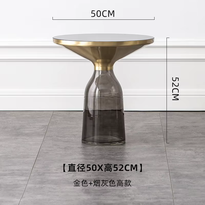 Table basse ronde nordique créative salon canapé Tables d'appoint maison chambre verre coin balcon l