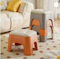 Tabouret de salon E-CL Fashion Room Home à 4 pieds, tabouret personnalisable en pin massif rond avec