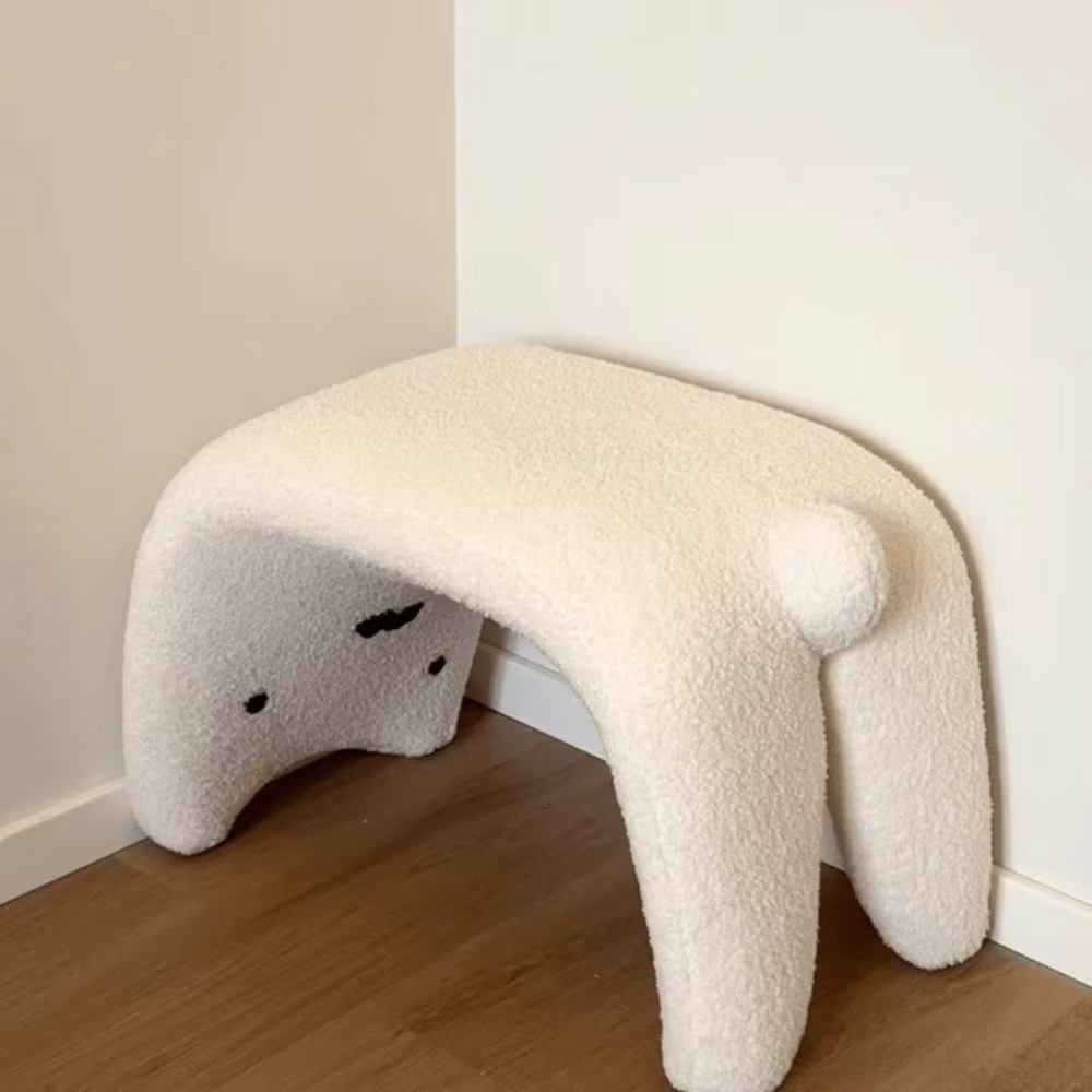 Tabouret de maquillage multifonctionnel sans accoudoirs, peu encombrant, pour la maison, en peluche,